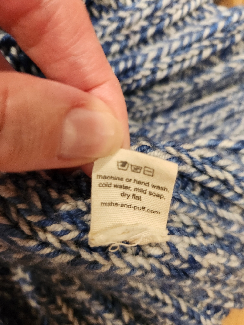 Misha & Puff Marl V Sweater in Blueberry - Picture 13 of 13